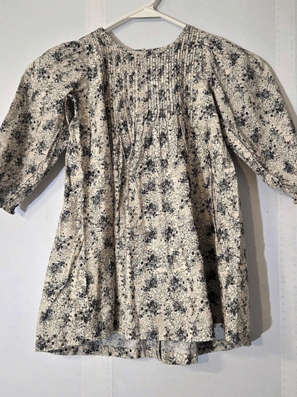 Baybala Floral Smocked Dress Cream & Blue Girls Sz 5